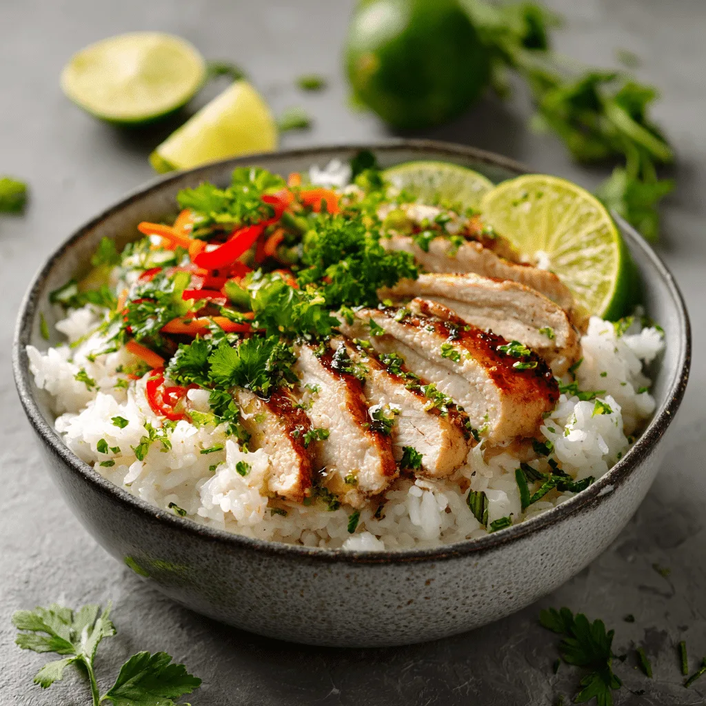 Garlic Lime Chicken Rice Bowl (Light) Recipe - Recipe Image