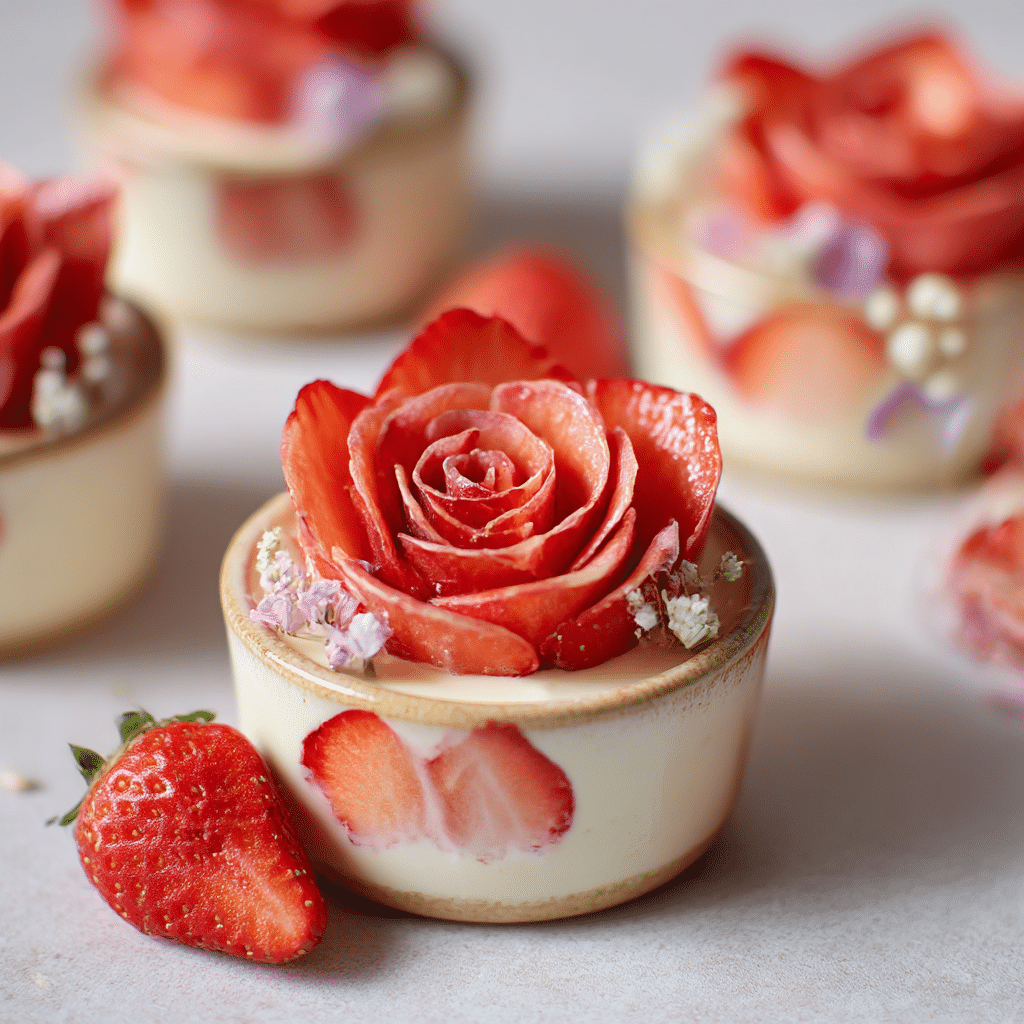 Strawberry Rose Mini Cheesecakes - Recipe Image