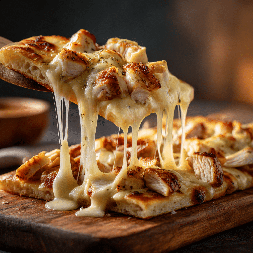 Cheesy Chicken Flatbread Melt Recipe - Recipe Image