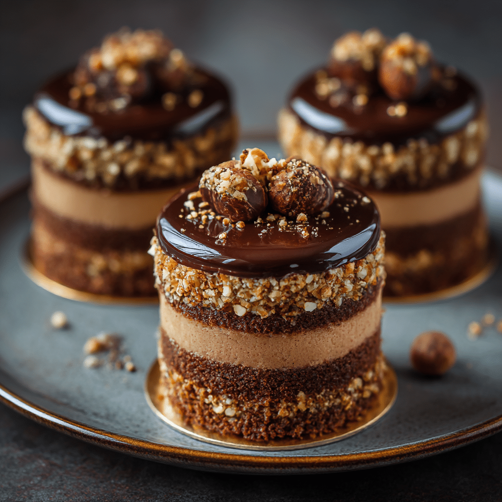 Chocolate Hazelnut Crunch Mini Cakes Recipe - Recipe Image