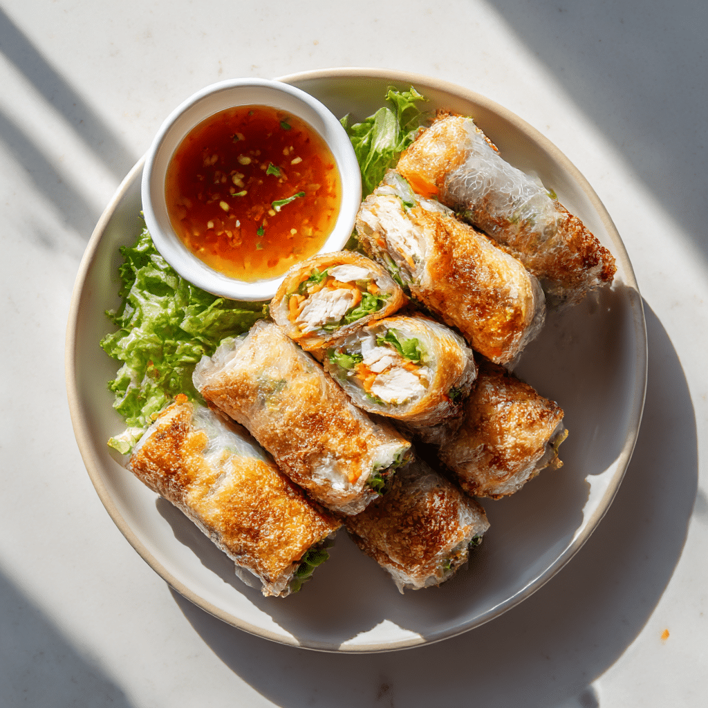 Crispy Chicken Rice Paper Rolls Recipe - Recipe Image