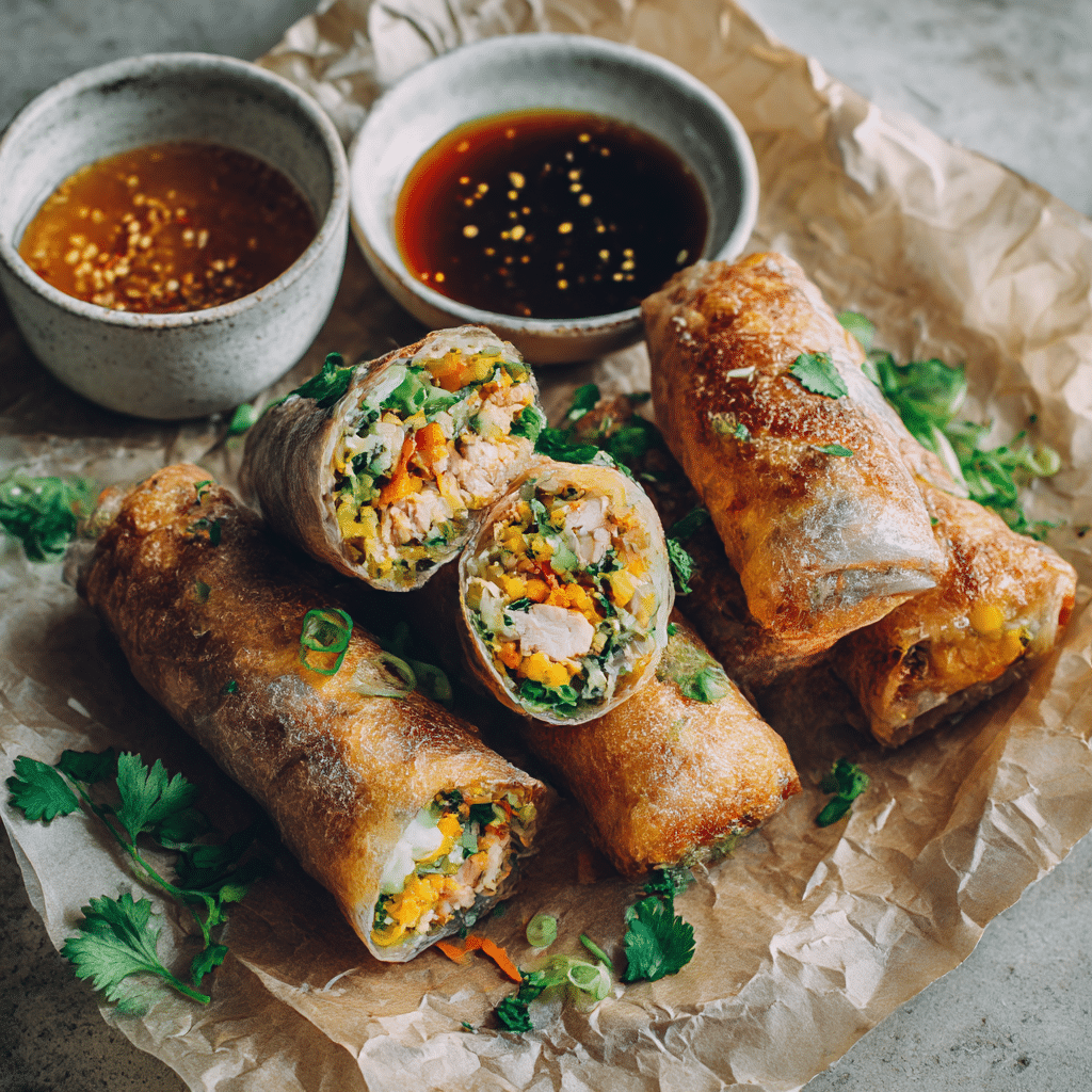 Crispy Chicken Rice Paper Rolls Recipe - Recipe Image