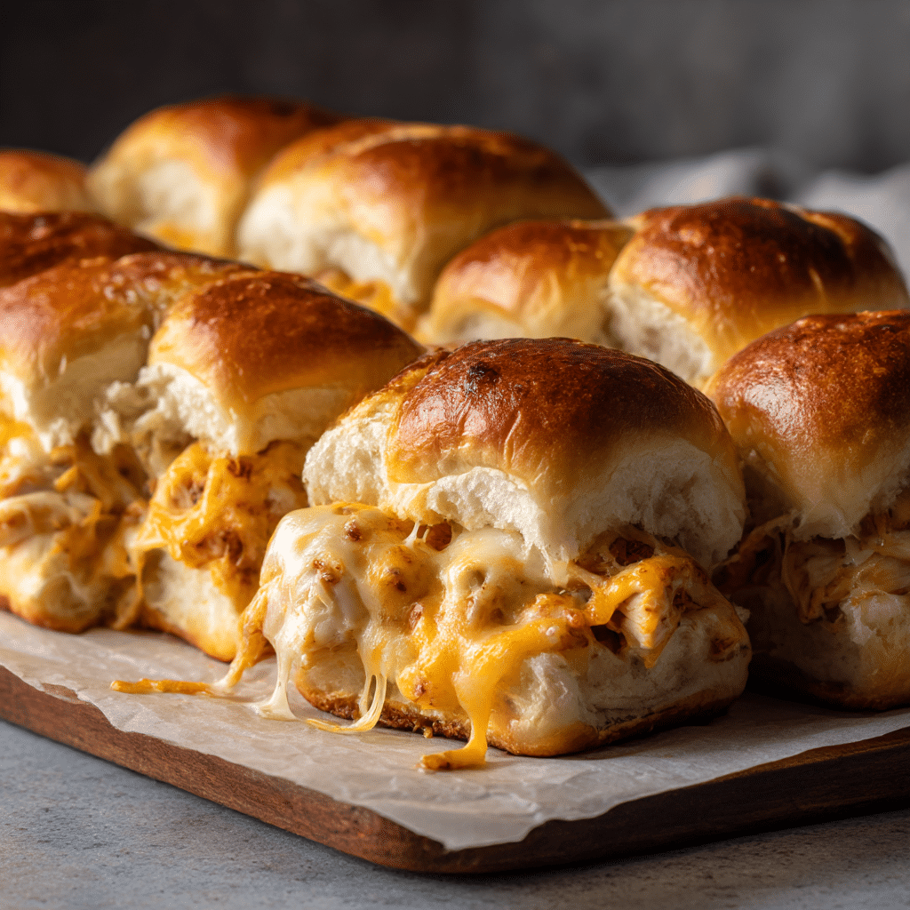 Cheesy Baked Chicken Sliders Recipe - Recipe Image