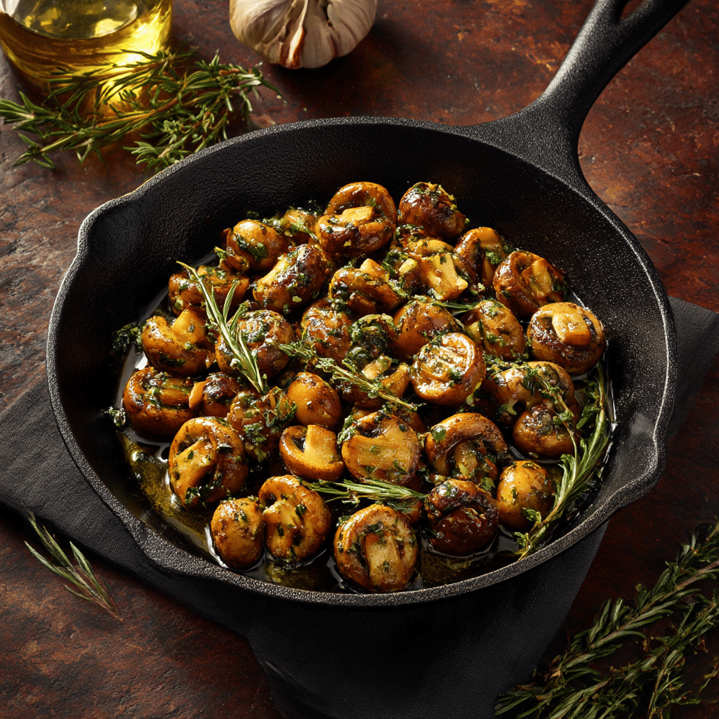 Spanish-Style Garlic Mushrooms Recipe - Recipe Image