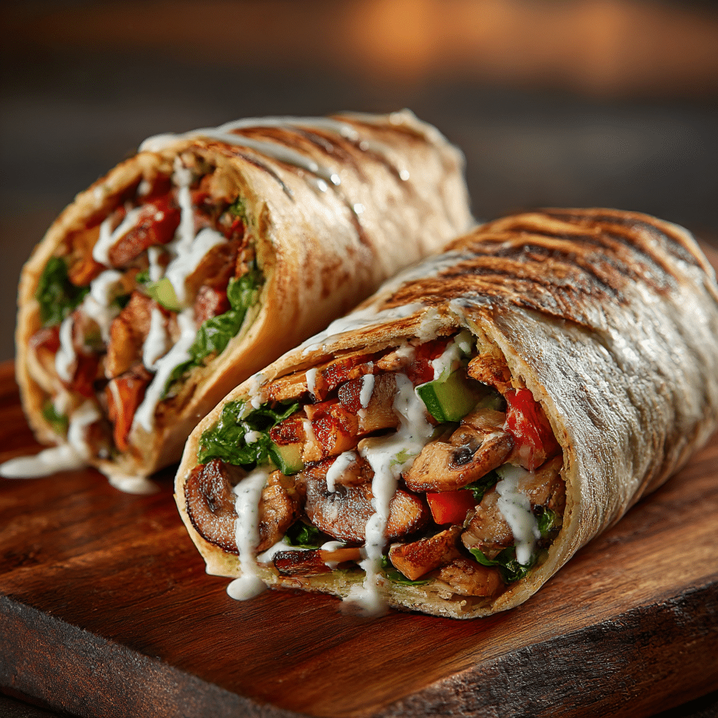 Vegan Shawarma Mushroom Wraps Recipe - Recipe Image