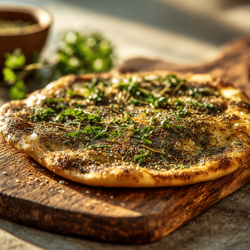 Manakish Zaatar Flatbread Recipe - Recipe Image