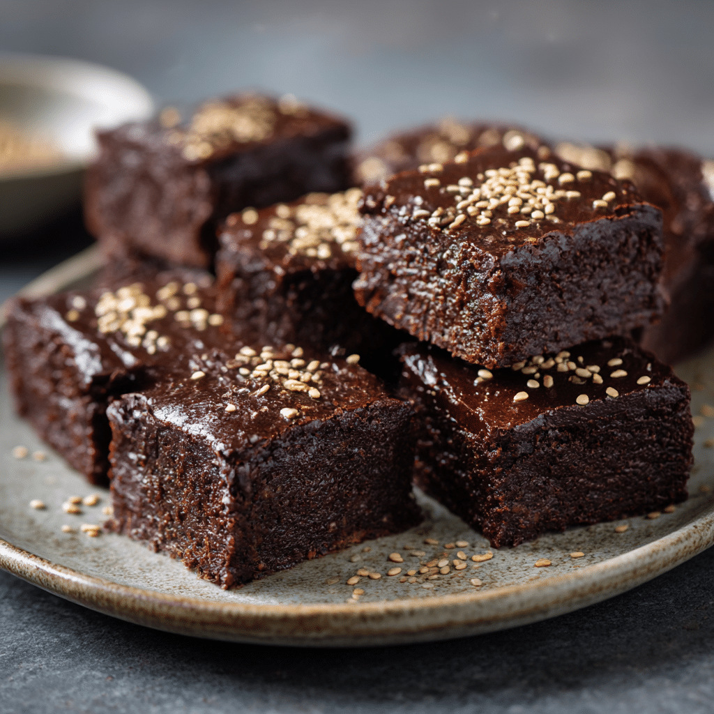 Vegan Chocolate Tahini Brownies Recipe - Recipe Image