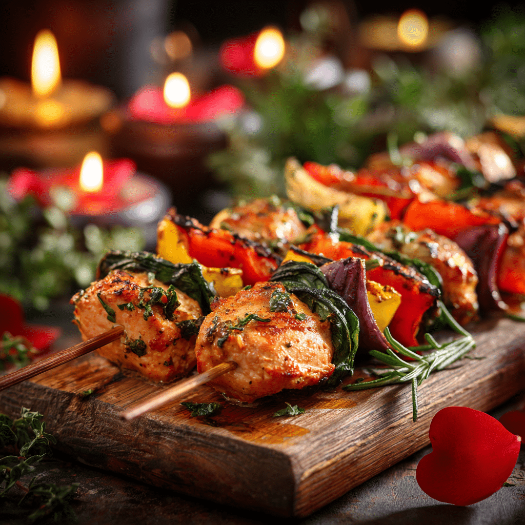 Valentine’s Day Chicken and Veggie Skewers Recipe - Recipe Image