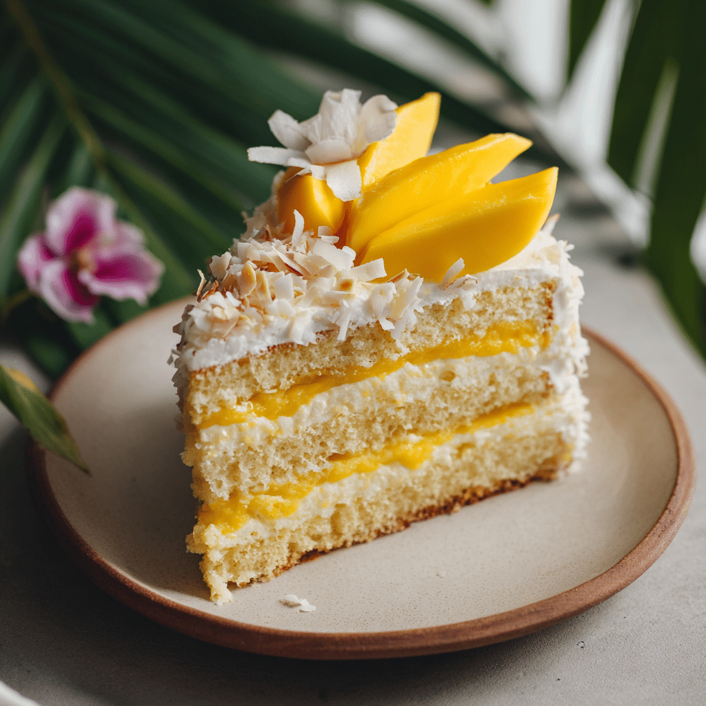 Vegan Mango Coconut Cake Recipe - Recipe Image