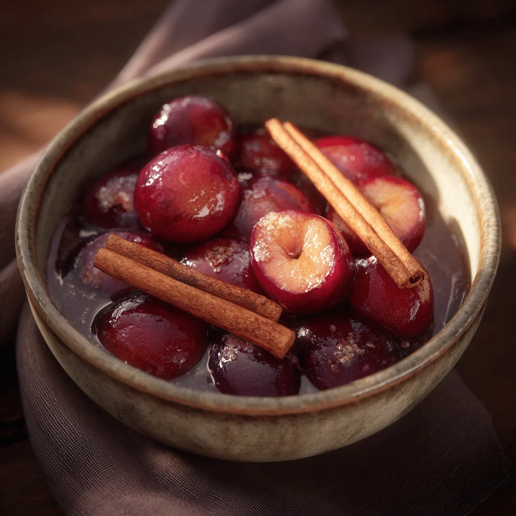 Warm Plum Cinnamon Morning Compote Recipe - Recipe Image