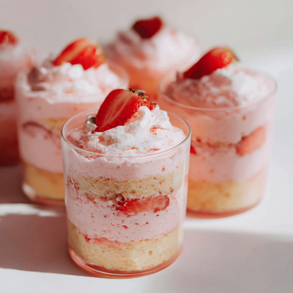 Strawberry Milk Cake Cups Recipe - Recipe Image