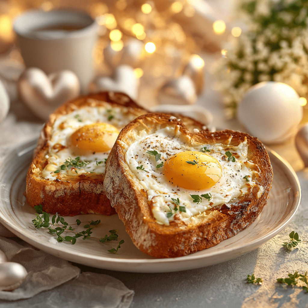 Heart-Shaped Egg & Cheese Toast: Warm Morning Love Recipe - Recipe Image