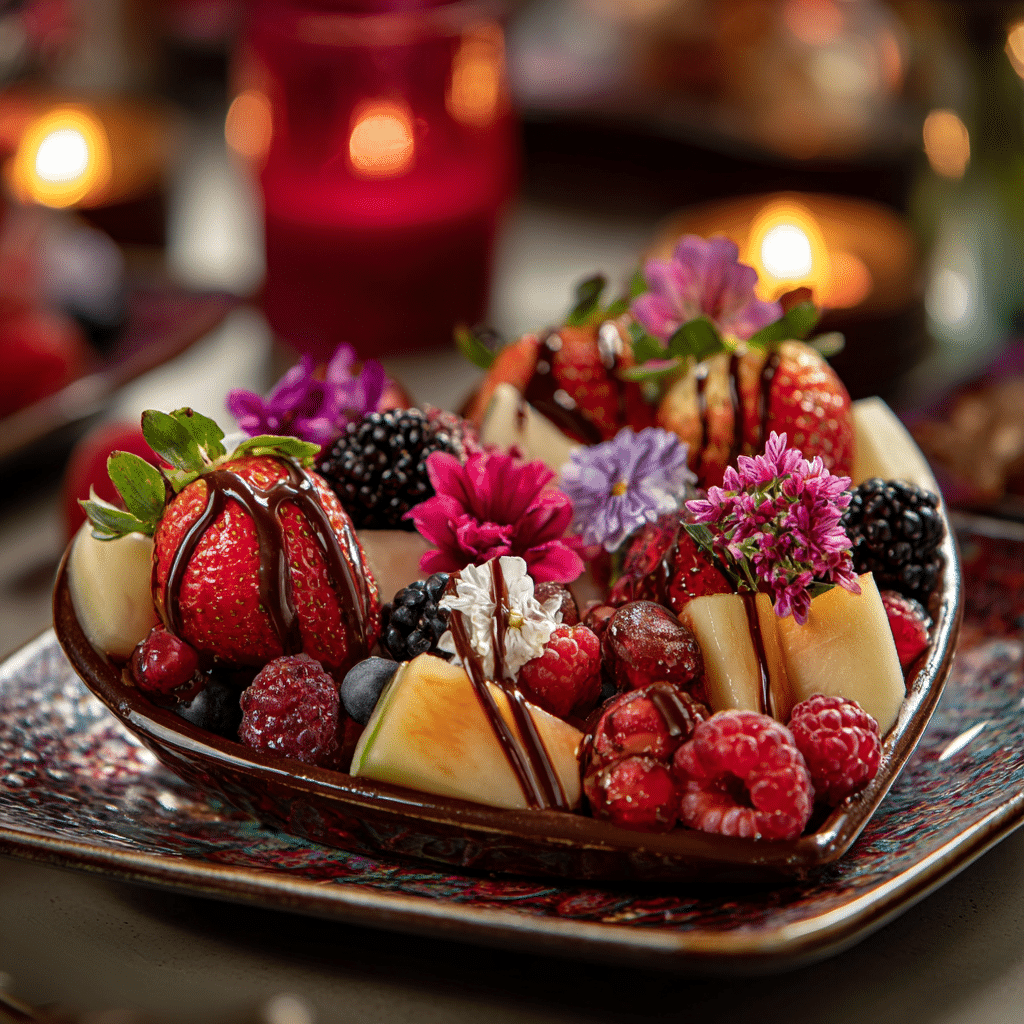 Chocolate Heart Fruit Plate: Sweet Simple Ending Recipe - Recipe Image