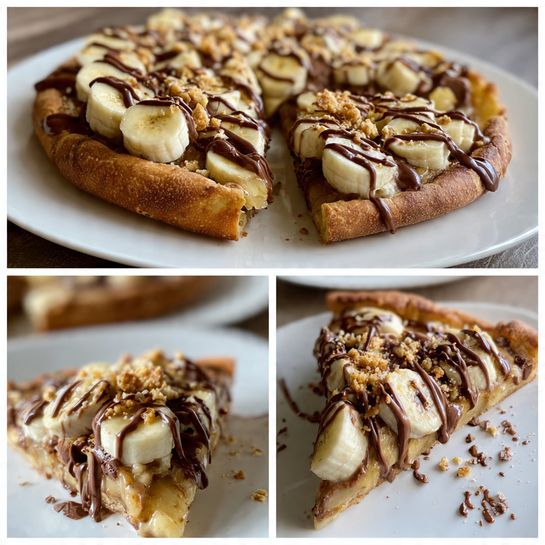 Nutella Banana Dessert Pizza: Decadent Sweet Indulgence Recipe - Recipe Image