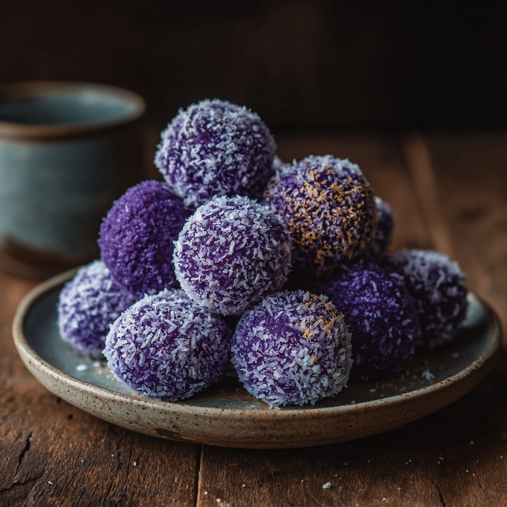 Purple Yam & Coconut Truffles: Electric Purple Bites Recipe