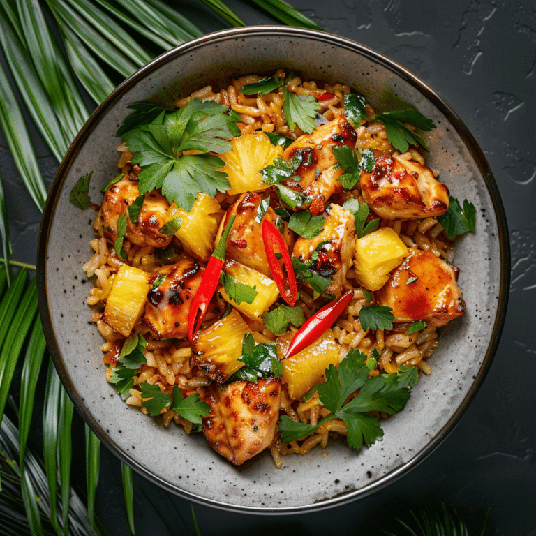 Sweet Chili Pineapple Rice with Chicken Recipe