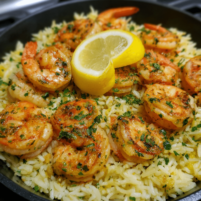 Garlic Butter Shrimp & Lemon Rice Recipe