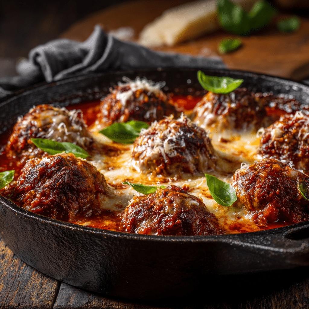 Baked Meatball Parmesan Recipe