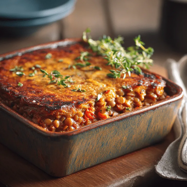 Baked Lentil & Tomato Casserole Recipe