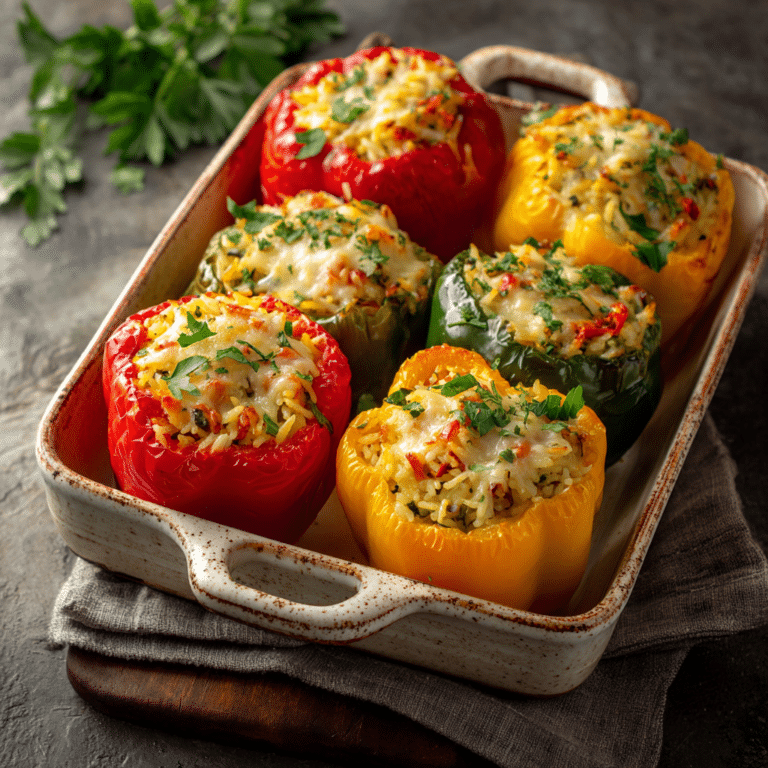 Stuffed Bell Peppers with Rice & Veggies Recipe