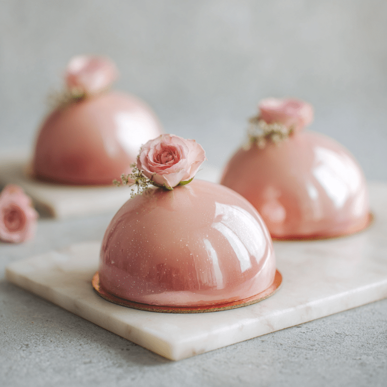 Strawberry Rose Mousse Domes Recipe