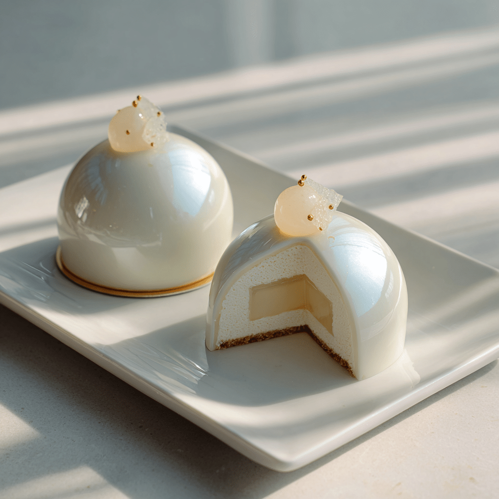 White Chocolate Lychee Mousse Domes Recipe