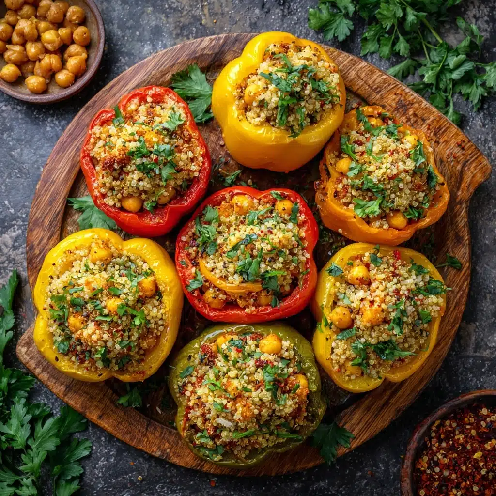 Spiced Chickpea & Quinoa Stuffed Peppers Recipe