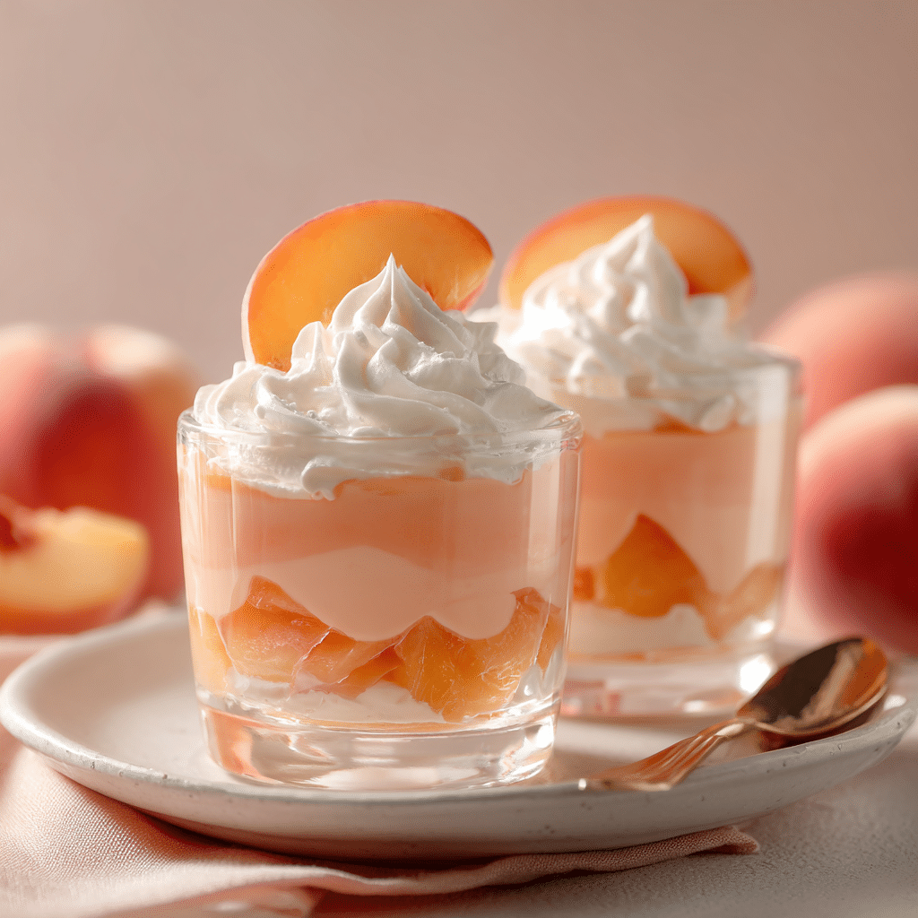 No-Bake Peach Cream Cups Recipe - Recipe Image