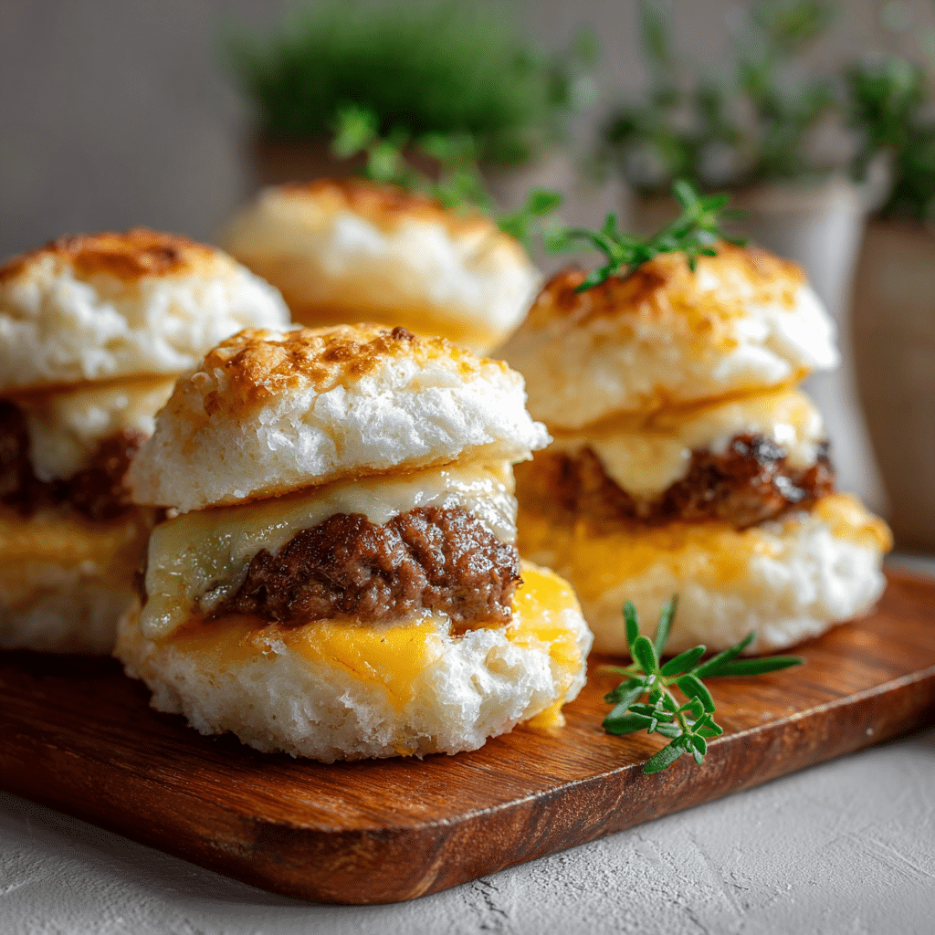 Cheese Cloud Bread Sliders Recipe - Recipe Image