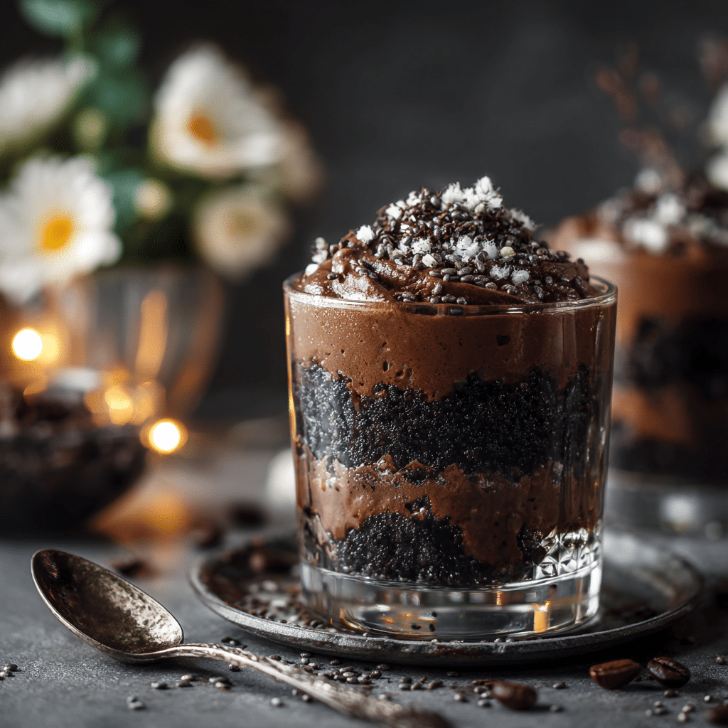 Chocolate Black Sesame Parfait: Elegant Contrast Recipe - Recipe Image