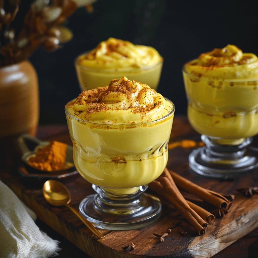 Golden Turmeric Latte Pudding: Sunshine Dessert Recipe - Recipe Image