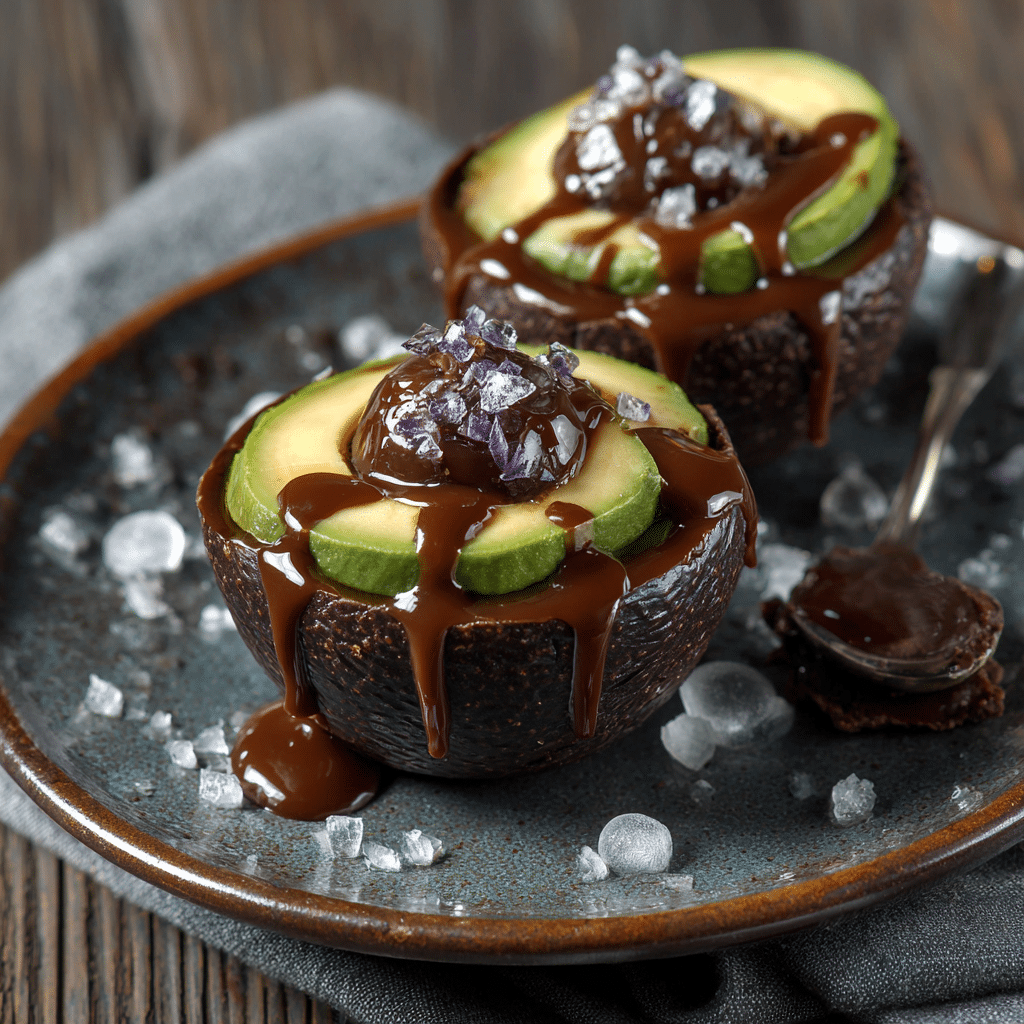 Cocoa Avocado Cups: Dark Creamy Delight Recipe - Recipe Image
