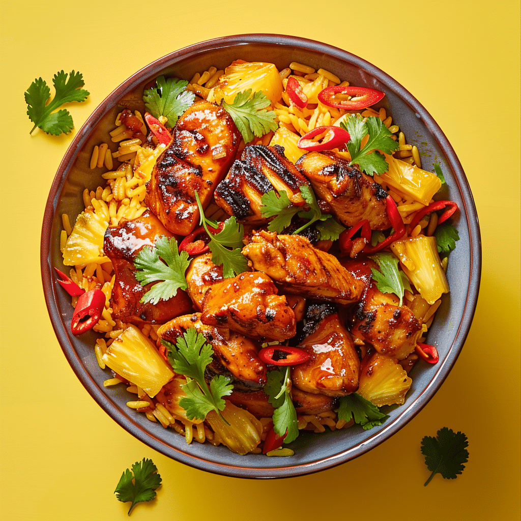 Sweet Chili Pineapple Rice with Chicken Recipe - Recipe Image