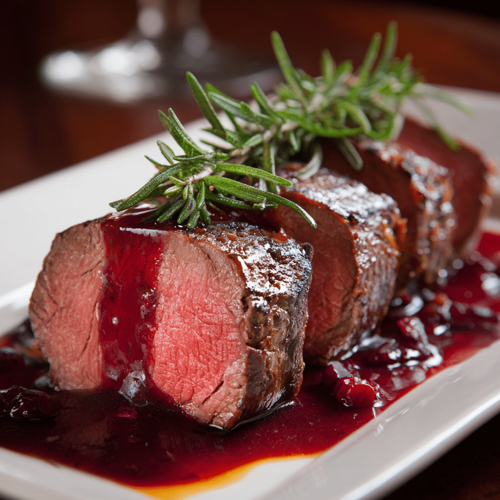 Beef Tenderloin with Red Wine Reduction Recipe - Recipe Image