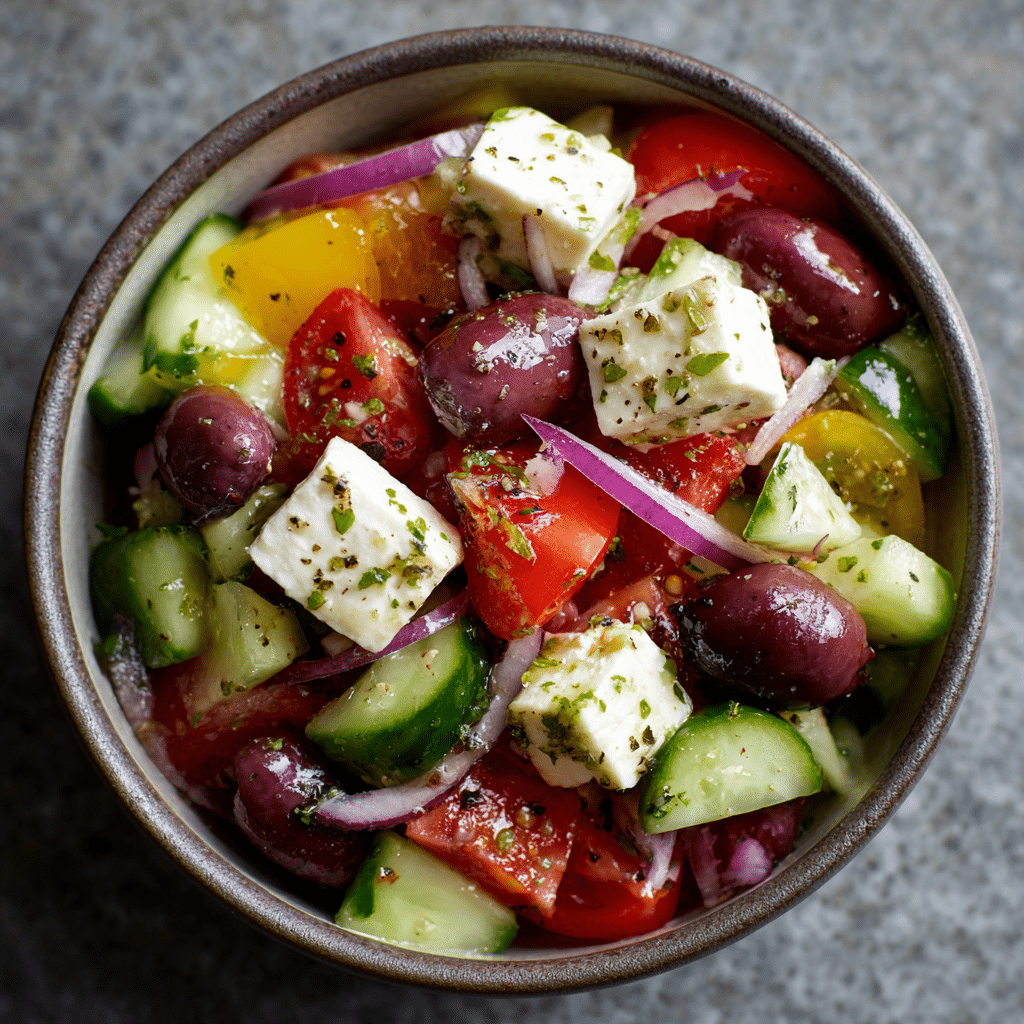 Greek Salad with Feta & Olives Recipe - Recipe Image