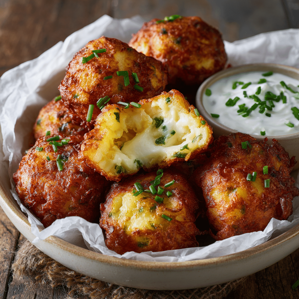 Baked Potato & Cheese Fritters Recipe