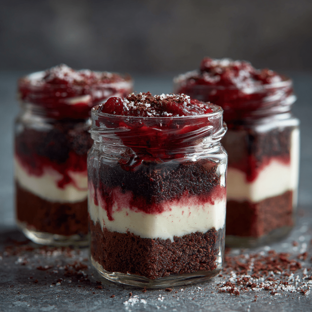 Chocolate Raspberry No-Bake Cake Jars Recipe - Recipe Image