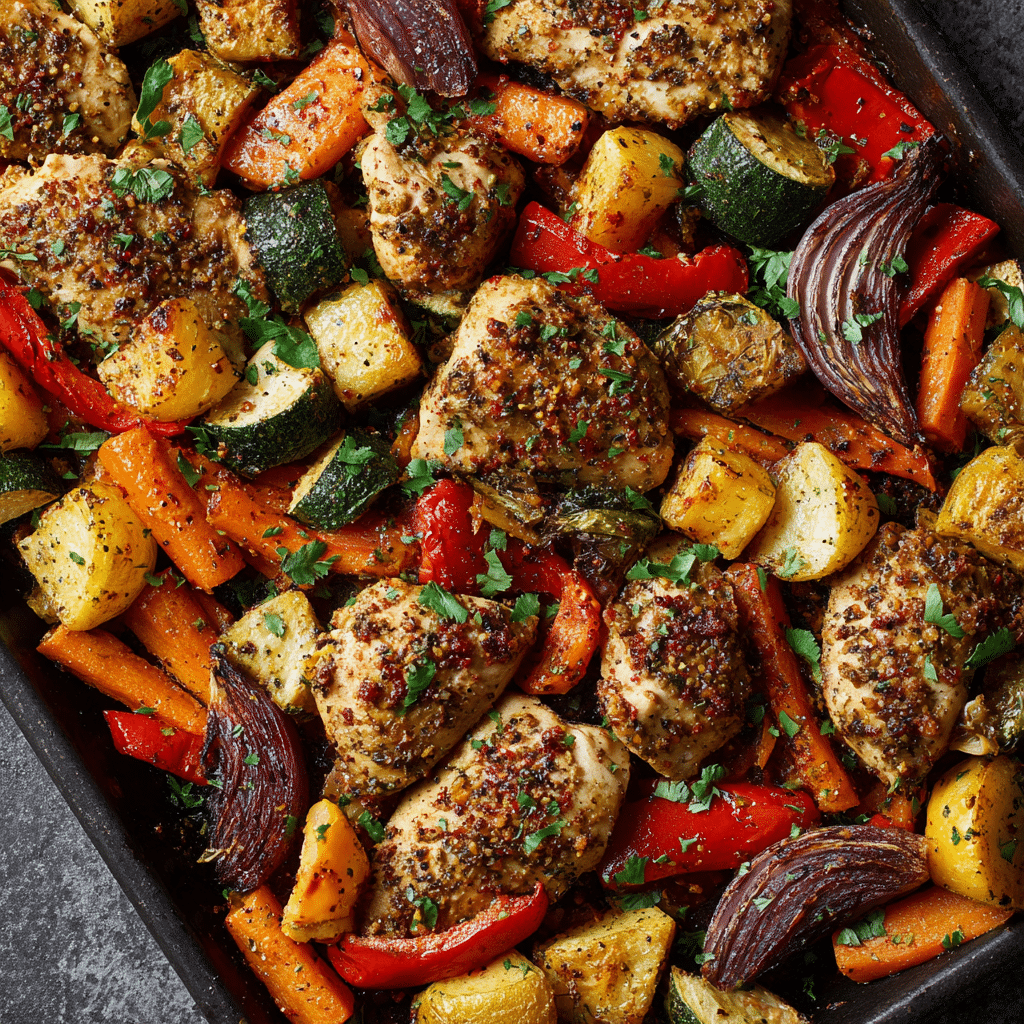 Sheet Pan Chicken & Veggies Recipe - Recipe Image