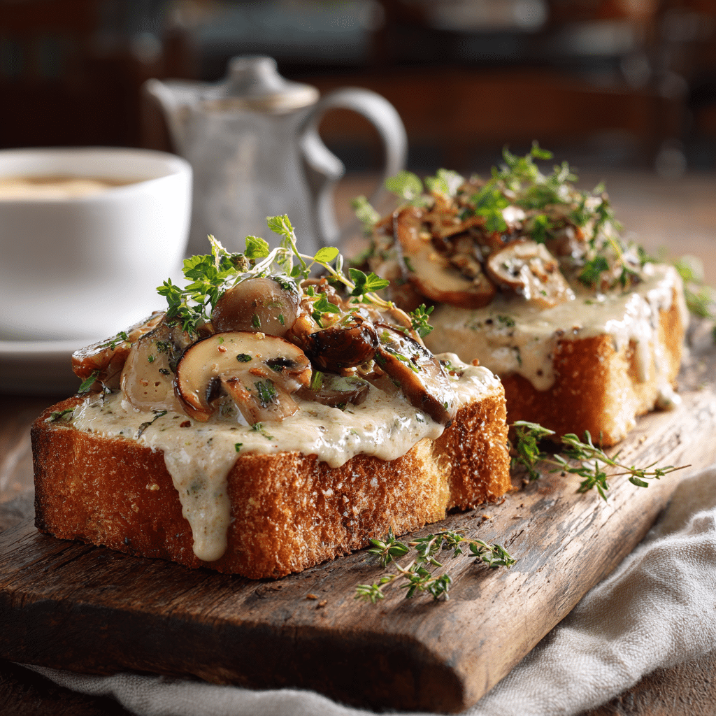 Creamy Mushroom Toast Recipe - Recipe Image