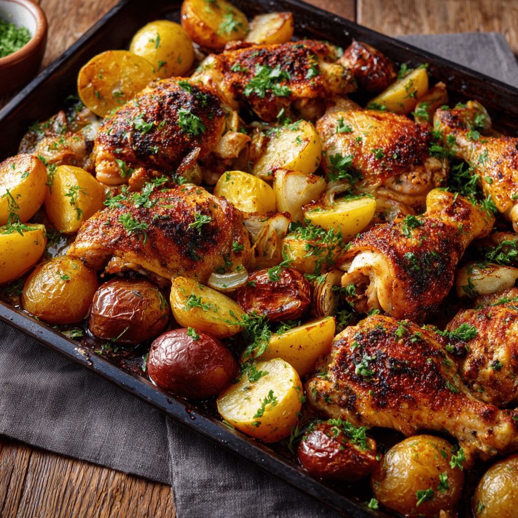 Baked Chicken & Potatoes Tray Recipe - Recipe Image