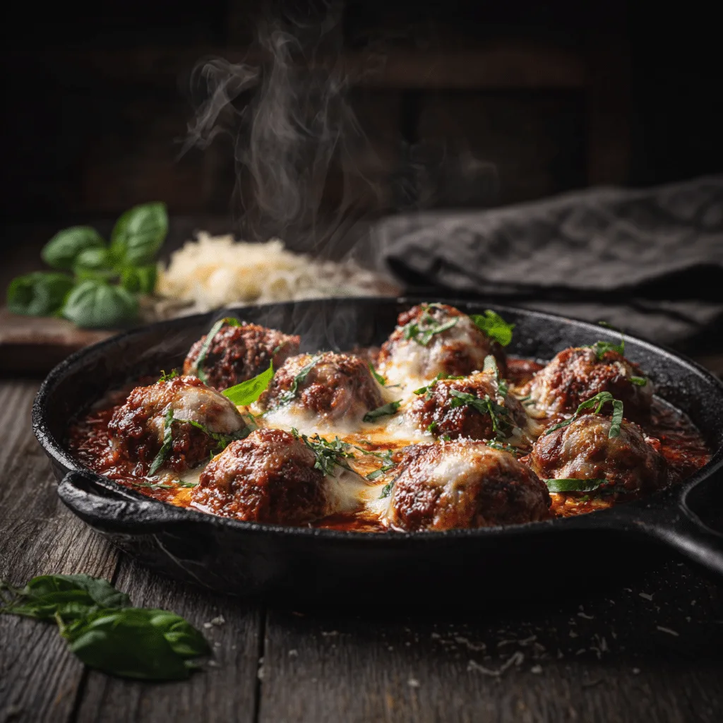 Baked Meatball Parmesan Recipe - Recipe Image