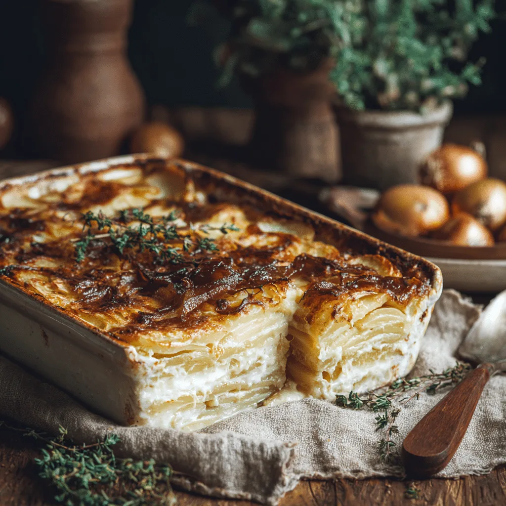 Baked Potato & Onion Casserole Recipe - Recipe Image
