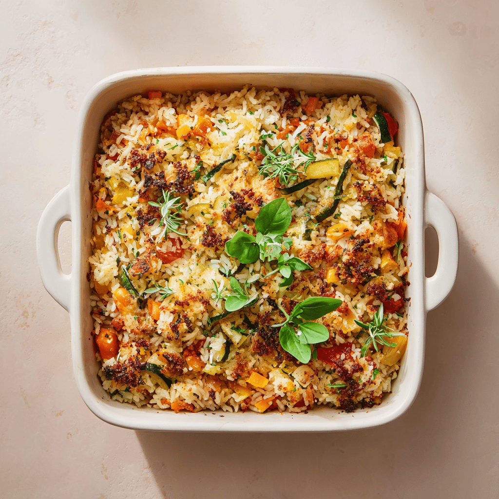 Oven Baked Rice with Vegetables Recipe - Recipe Image