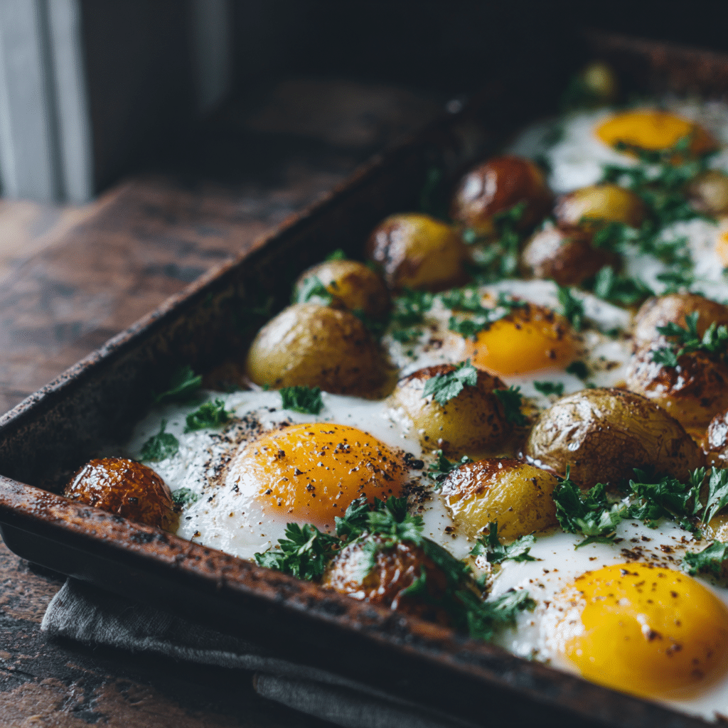 Baked Egg & Potato Tray Recipe - Recipe Image