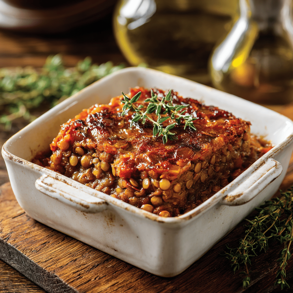 Baked Lentil & Tomato Casserole Recipe - Recipe Image