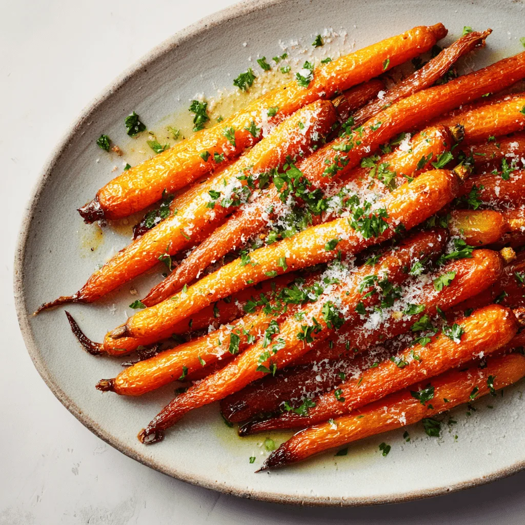 Garlic Parmesan Roasted Carrots Recipe - Recipe Image