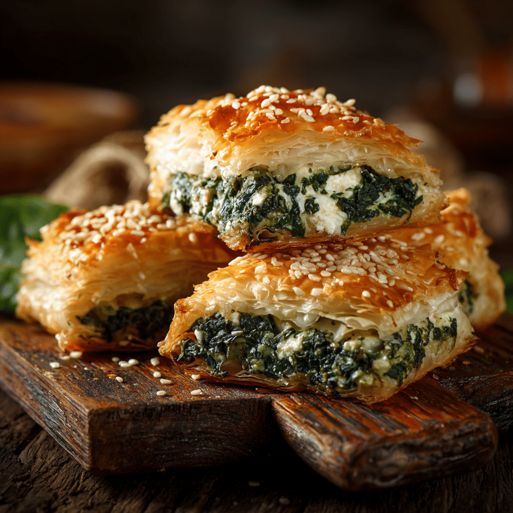 Spinach & Feta Stuffed Pastry Recipe - Recipe Image