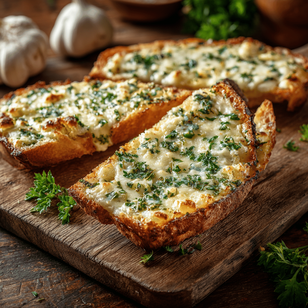 Baked Cheesy Garlic Bread Recipe - Recipe Image