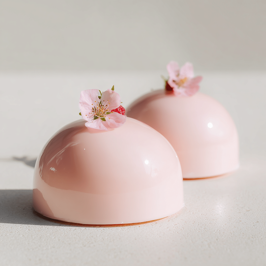Sakura Raspberry Mirror Domes Recipe - Recipe Image