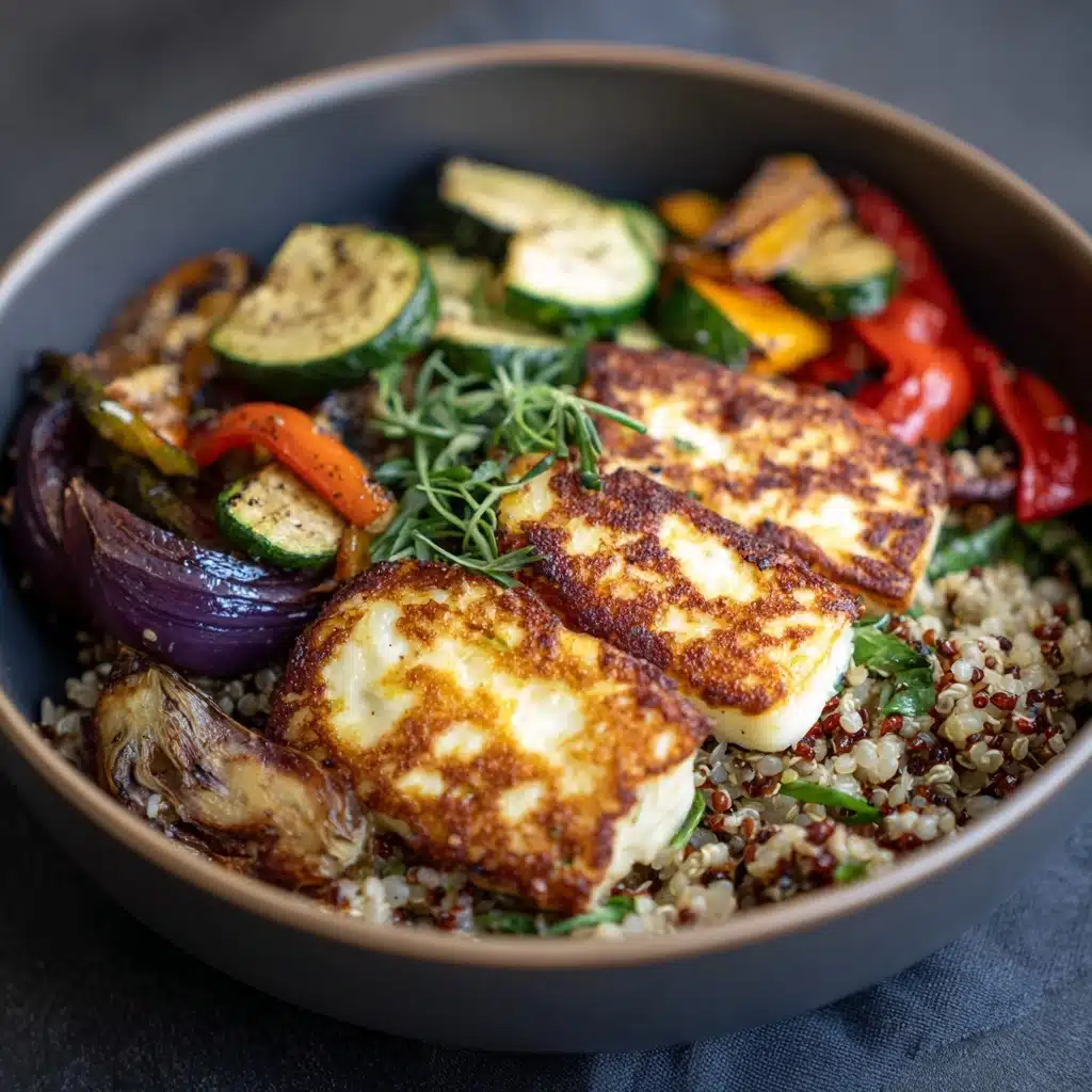 Halloumi & Roasted Vegetable Grain Bowl Recipe